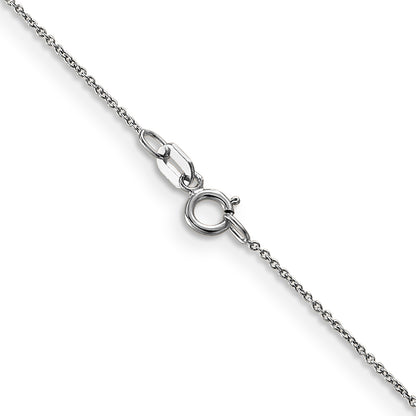 14K White Gold 14 Inch .75mm Cable With Spring Ring Clasp Pendant Chain