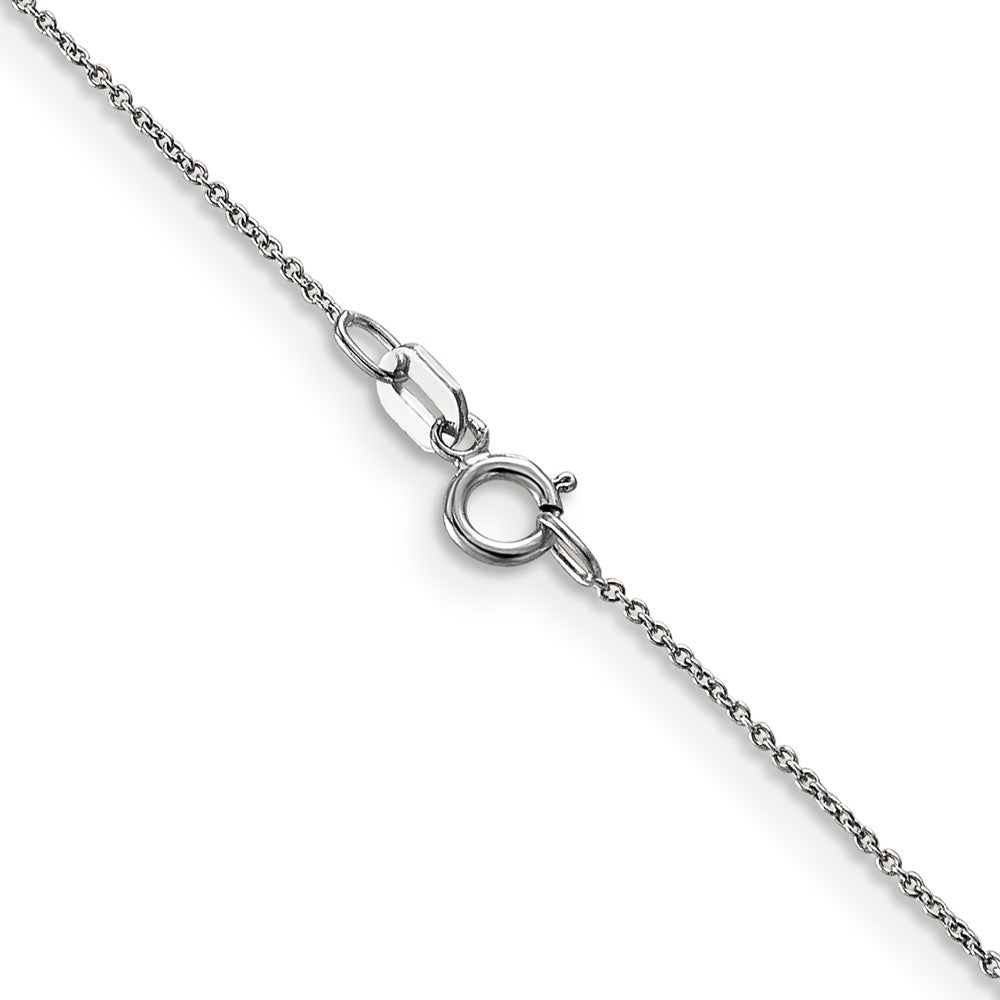 14K White Gold .75mm Cable With Spring Ring Clasp Pendant Chain Children's Necklace