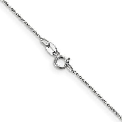 14K White Gold .75mm Cable With Spring Ring Clasp Pendant Chain Children's Necklace