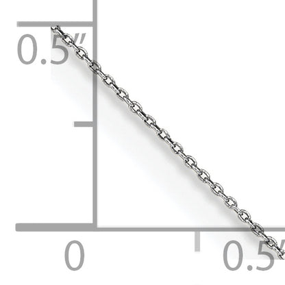 14K White Gold 14 Inch .75mm Cable With Spring Ring Clasp Pendant Chain