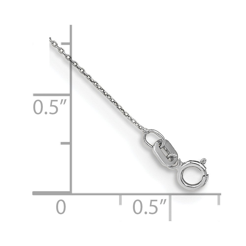 14K White Gold .75mm Cable With Spring Ring Clasp Chain Anklet