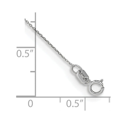14K White Gold .75mm Cable With Spring Ring Clasp Chain Anklet