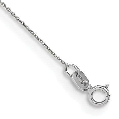 14K White Gold .75mm Cable With Spring Ring Clasp Chain Anklet