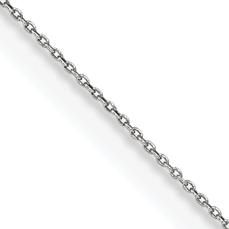 14K White Gold 14 Inch .75mm Cable With Spring Ring Clasp Pendant Chain