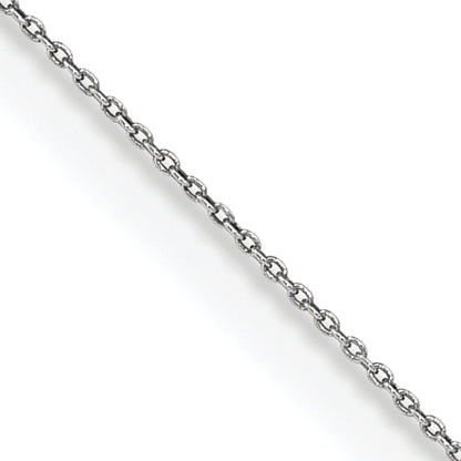 14K White Gold 14 Inch .75mm Cable With Spring Ring Clasp Pendant Chain