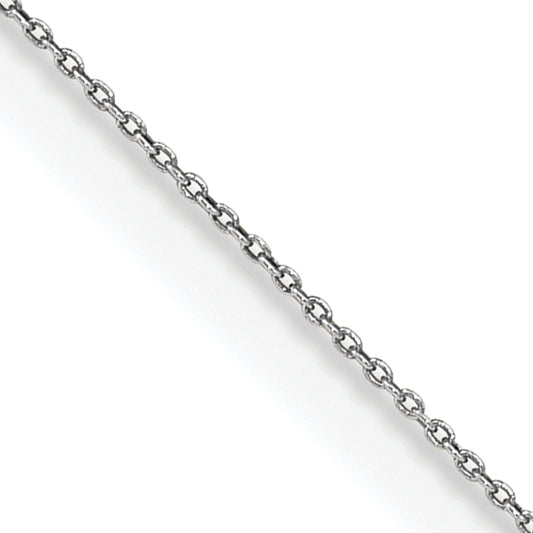 14K White Gold 14 Inch .75mm Cable With Spring Ring Clasp Pendant Chain