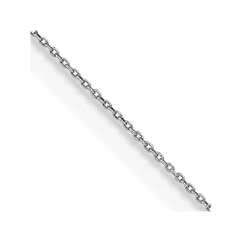 14K White Gold .75mm Cable With Spring Ring Clasp Pendant Chain Children's Necklace