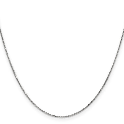 14K White Gold 14 Inch .95mm Diamond-Cut Cable With Lobster Clasp Chain
