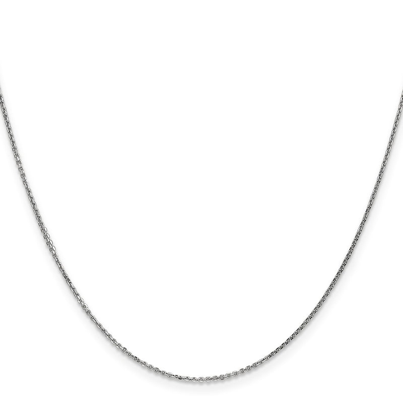 14K White Gold 14 Inch .95mm Diamond-Cut Cable With Lobster Clasp Chain Necklace