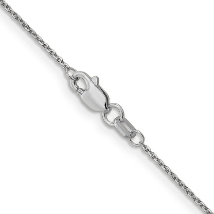 14K White Gold 14 Inch .95mm Diamond-Cut Cable With Lobster Clasp Chain