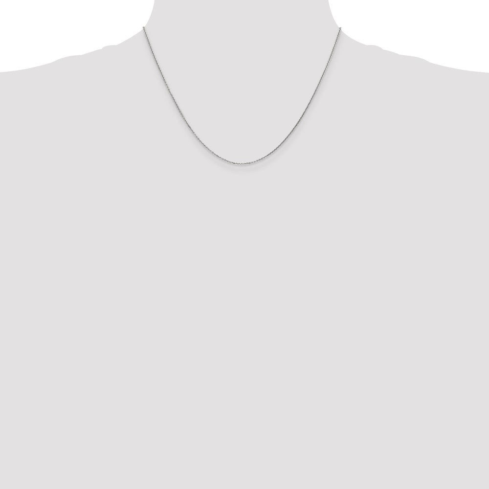 14K White Gold .95mm Diamond-Cut Cable With Lobster Clasp Chain Necklace