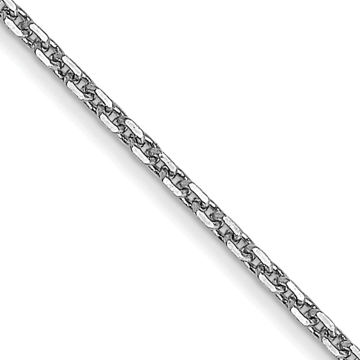14K White Gold 14 Inch .95mm Diamond-Cut Cable With Lobster Clasp Chain