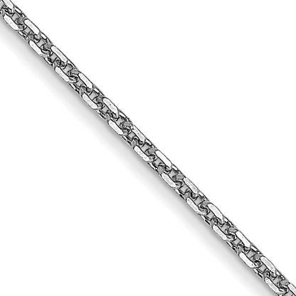 14K White Gold 14 Inch .95mm Diamond-Cut Cable With Lobster Clasp Chain