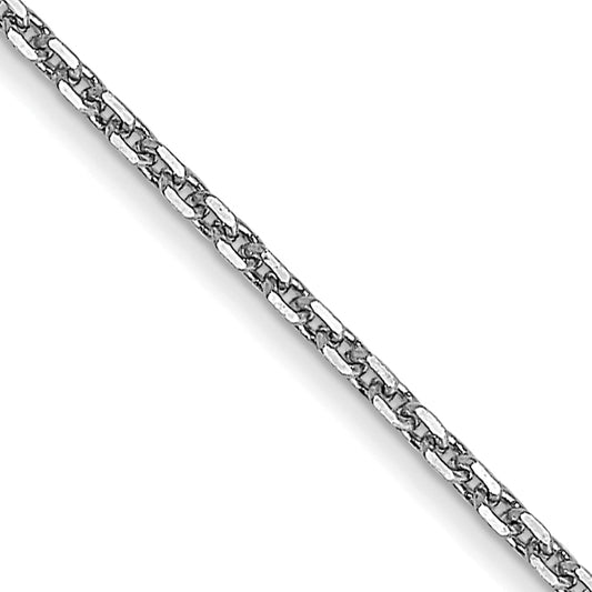 14K White Gold 14 Inch .95mm Diamond-Cut Cable With Lobster Clasp Chain