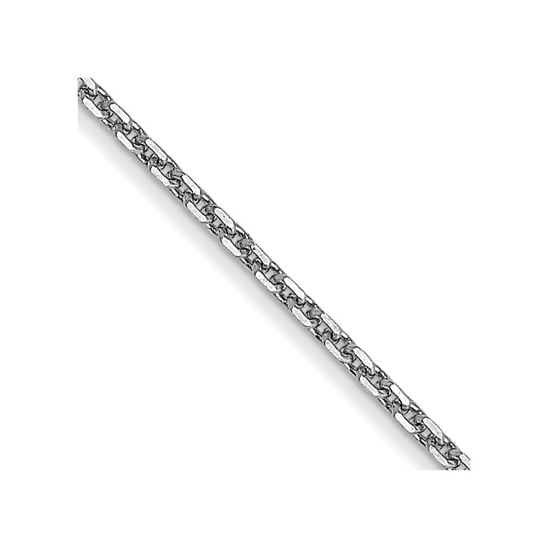 14K White Gold 14 Inch .95mm Diamond-Cut Cable With Lobster Clasp Chain Necklace
