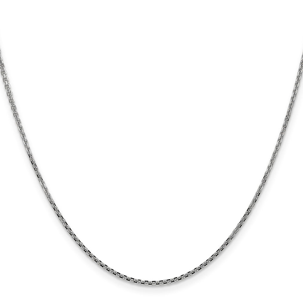14K White Gold 1.45mm Diamond-Cut Cable With Lobster Clasp Chain Necklace