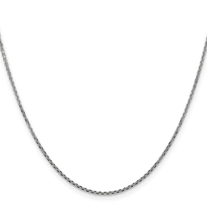 14K White Gold 1.45mm Diamond-Cut Cable With Lobster Clasp Chain Necklace