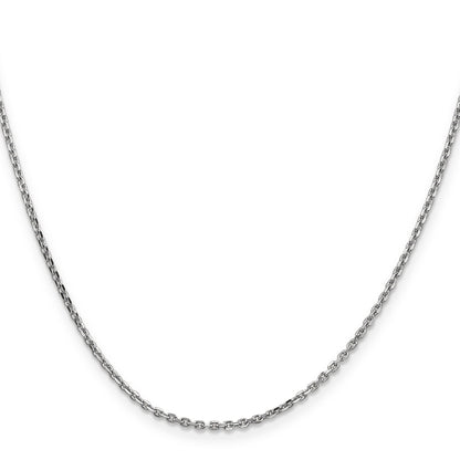 14K White Gold 18 inch 1.65mm Diamond-cut Cable with Lobster Clasp Chain Necklace