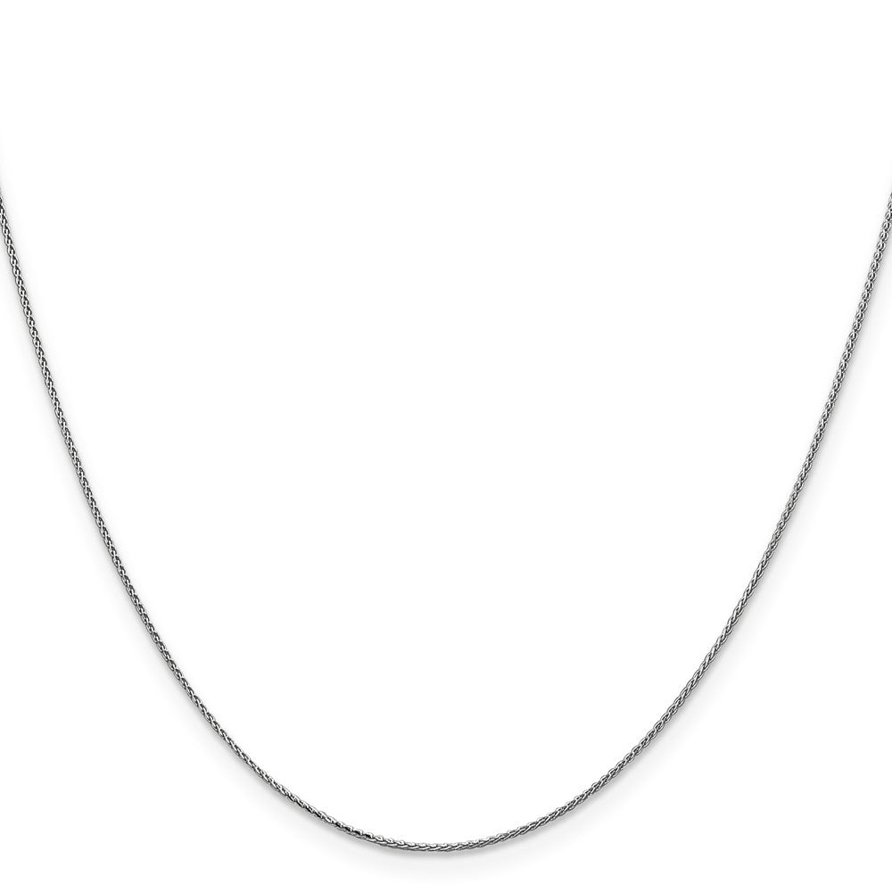 14K White Gold .85mm Diamond-Cut Spiga With Spring Ring Clasp Chain Necklace