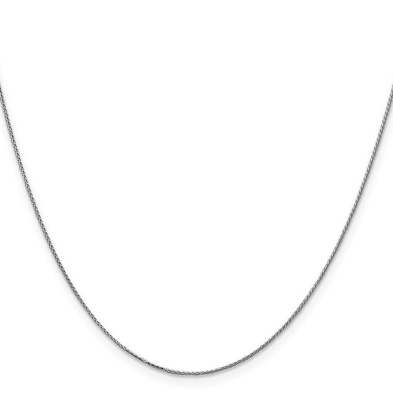 14K White Gold .85mm Diamond-Cut Spiga With Spring Ring Clasp Chain Necklace