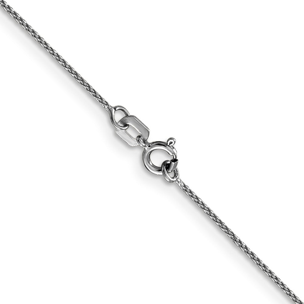 14K White Gold 22 Inch .85mm Diamond-Cut Spiga With Spring Ring Clasp Chain Necklace