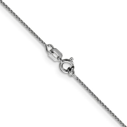 14K White Gold 22 Inch .85mm Diamond-Cut Spiga With Spring Ring Clasp Chain Necklace