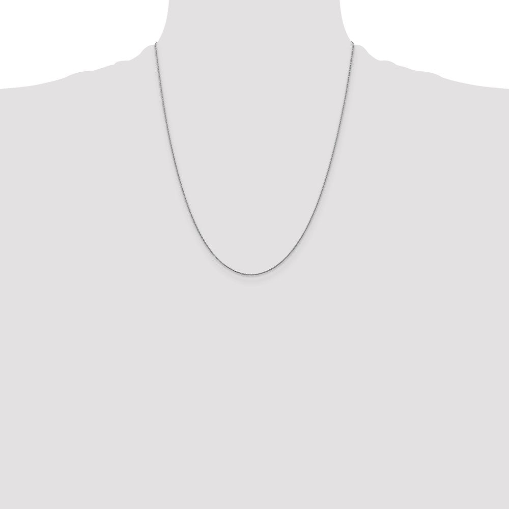14K White Gold 22 Inch .85mm Diamond-Cut Spiga With Spring Ring Clasp Chain Necklace