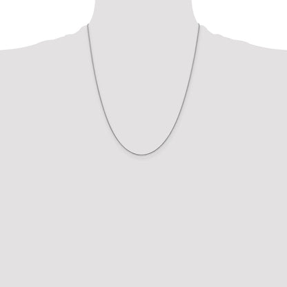 14K White Gold 22 Inch .85mm Diamond-Cut Spiga With Spring Ring Clasp Chain Necklace