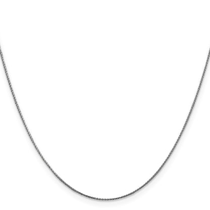 14K White Gold 22 Inch .85mm Diamond-Cut Spiga With Lobster Clasp Chain Necklace