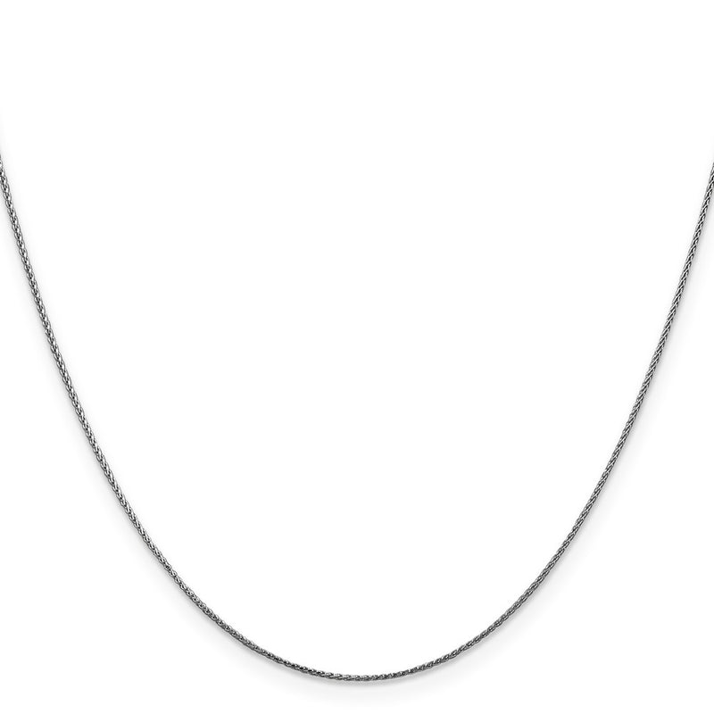 14K White Gold .85mm Diamond-Cut Spiga With Lobster Clasp Chain Necklace