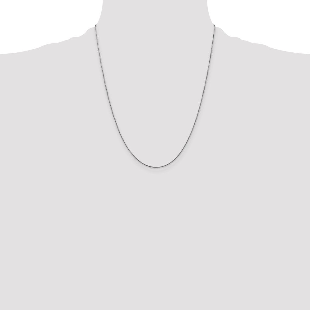 14K White Gold 22 Inch .85mm Diamond-Cut Spiga With Lobster Clasp Chain Necklace