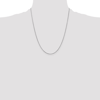 14K White Gold 22 Inch .85mm Diamond-Cut Spiga With Lobster Clasp Chain Necklace