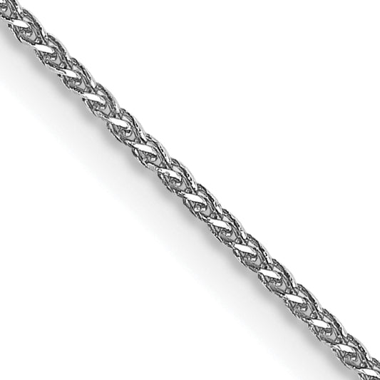 14K White Gold 18 inch 1.05mm Diamond-cut Spiga with Lobster Clasp Chain Necklace