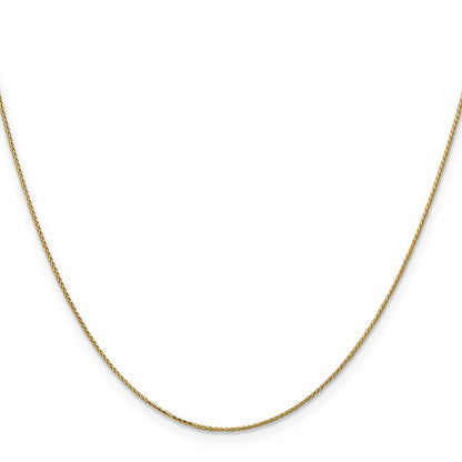 14K Yellow Gold .85mm Diamond-Cut Spiga With Spring Ring Clasp Chain Necklace