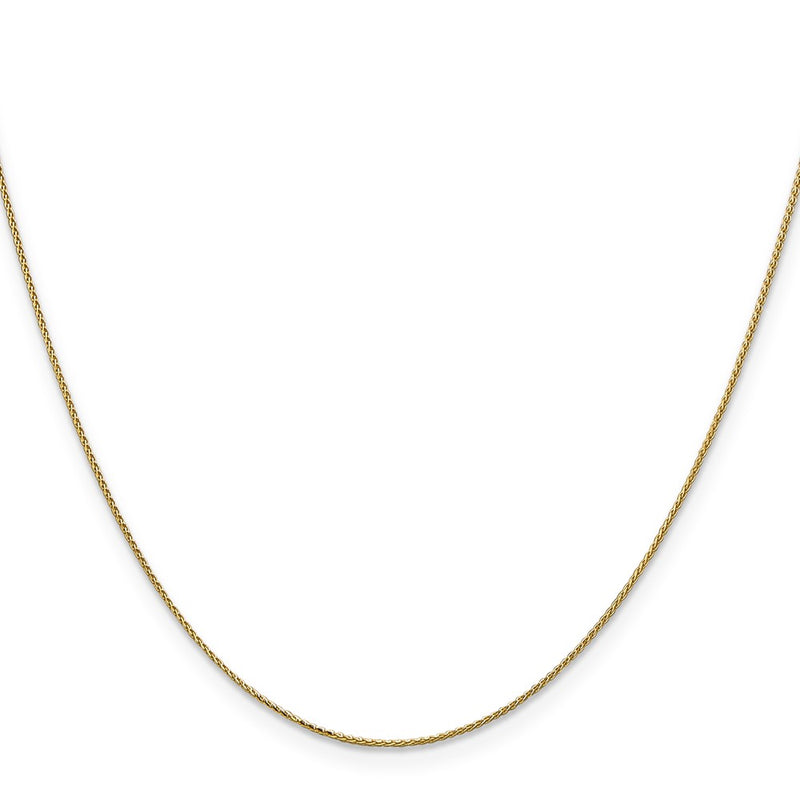 14K Yellow Gold .85mm Diamond-Cut Spiga With Spring Ring Clasp Chain Necklace