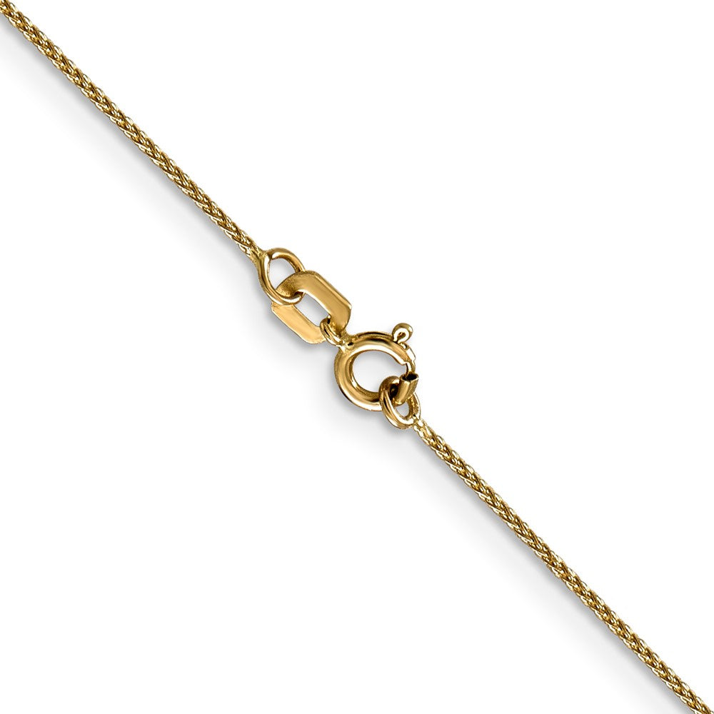 14K Yellow Gold .85mm Diamond-Cut Spiga With Spring Ring Clasp Chain Necklace
