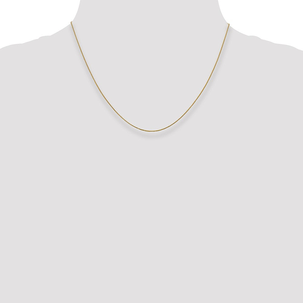 14K Yellow Gold .85mm Diamond-Cut Spiga With Spring Ring Clasp Chain Necklace