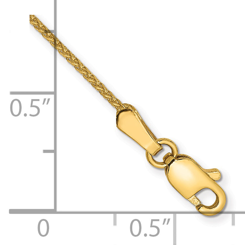 14K Yellow Gold 10 inch 1.05mm Diamond-cut Spiga with Lobster Clasp Anklet