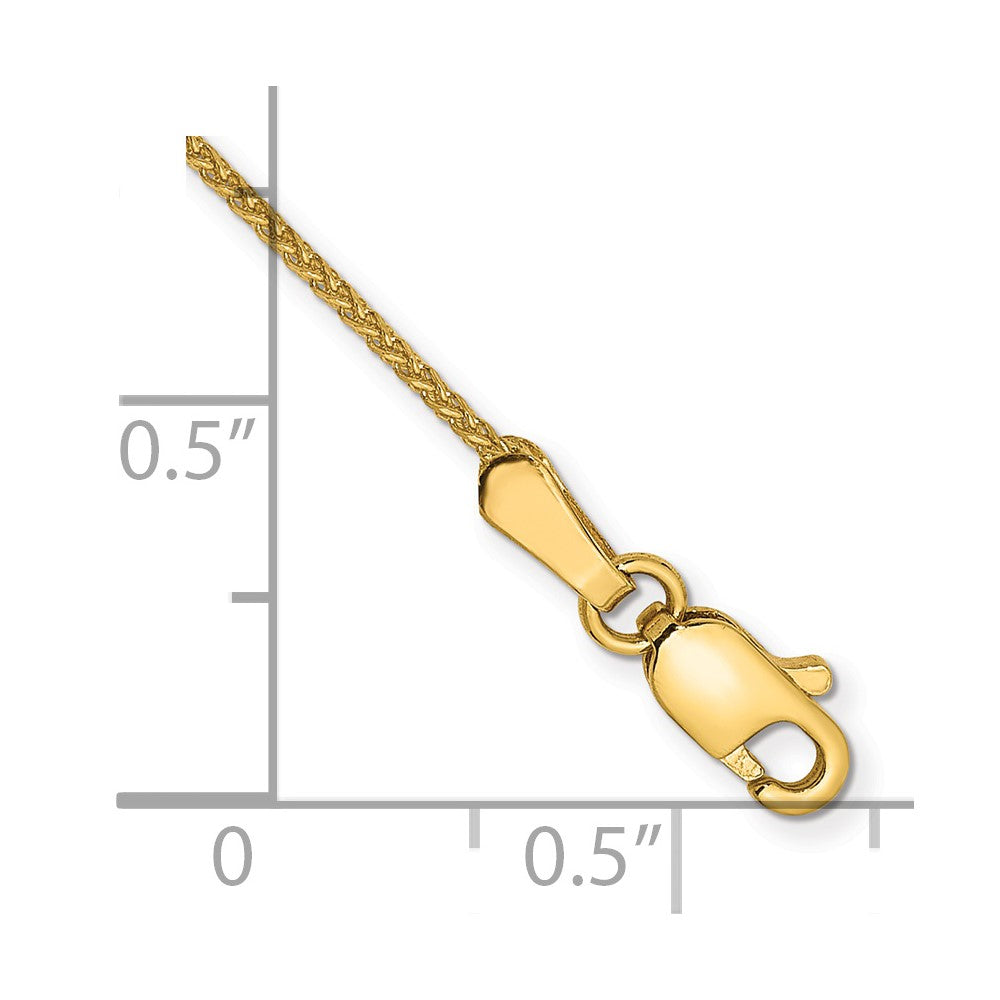 14K Yellow Gold 9 inch 1.05mm Diamond-cut Spiga with Lobster Clasp Anklet