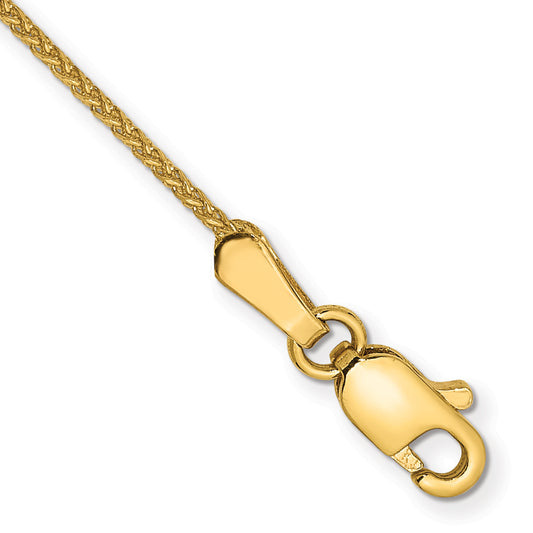14K Yellow Gold 10 inch 1.05mm Diamond-cut Spiga with Lobster Clasp Anklet
