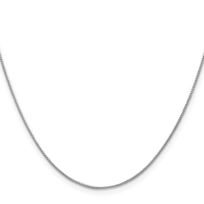 14K White Gold 16 Inch .85mm Spiga With Spring Ring Clasp Chain Necklace