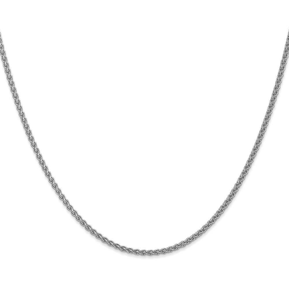 14K White Gold 1.05mm Spiga With Spring Ring Clasp Chain Necklace