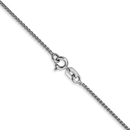 14K White Gold 1.05mm Spiga With Spring Ring Clasp Chain Necklace