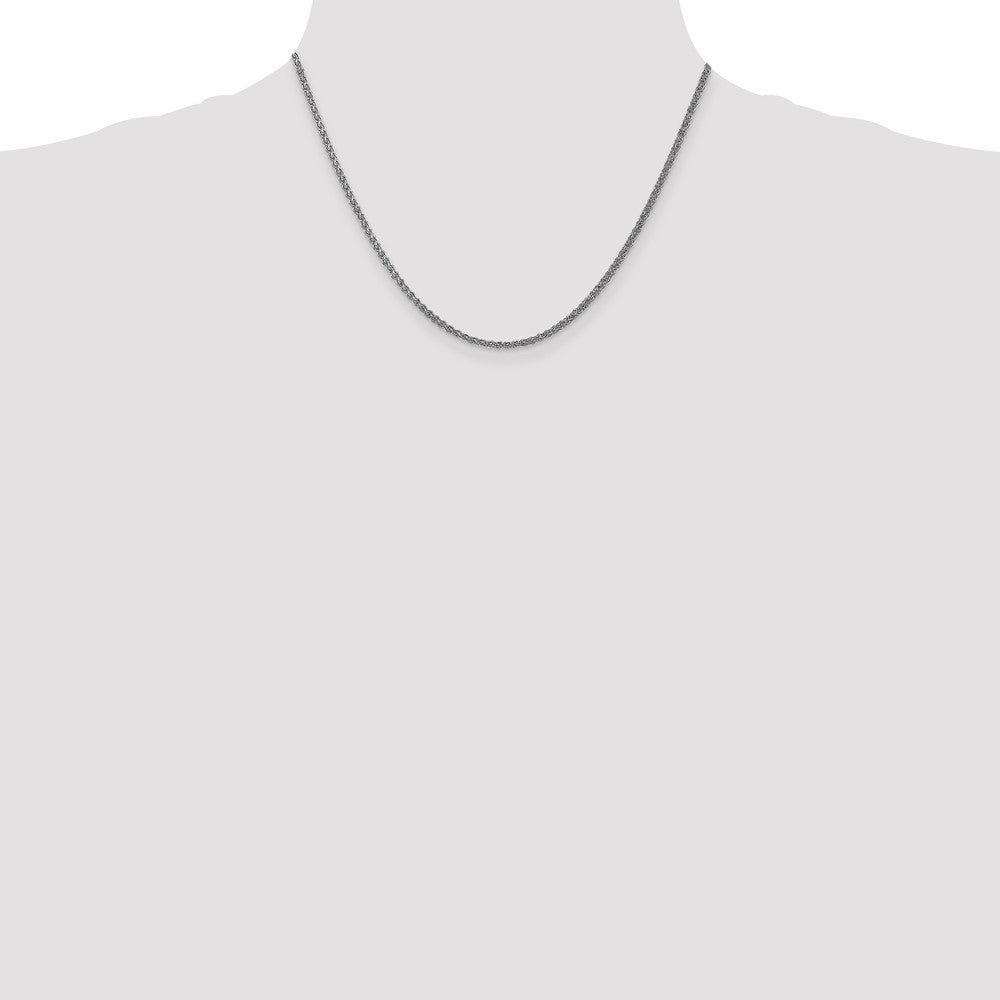 14K White Gold 1.05mm Spiga With Spring Ring Clasp Chain Necklace