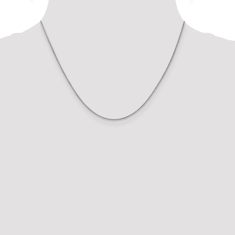14K White Gold 1.05mm Spiga With Lobster Clasp Chain Necklace