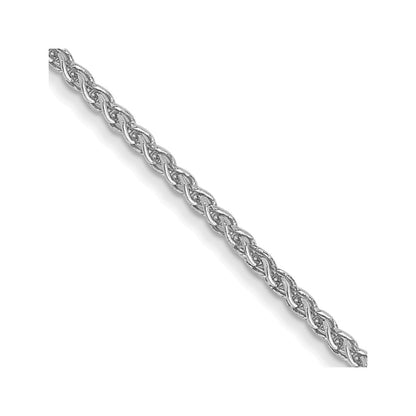 14K White Gold 1.05mm Spiga With Lobster Clasp Chain Necklace