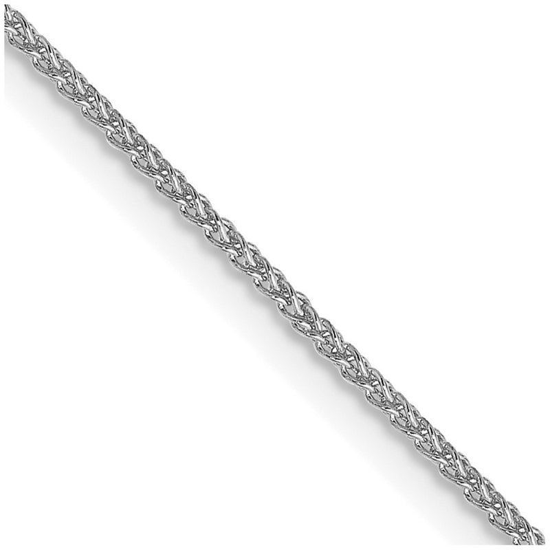 14K White Gold 1.05mm Spiga With Spring Ring Clasp Chain Necklace