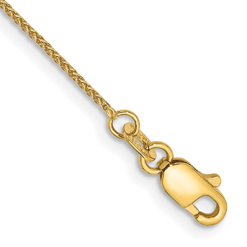 14K Yellow Gold .85mm Spiga With Lobster Clasp Chain Anklet