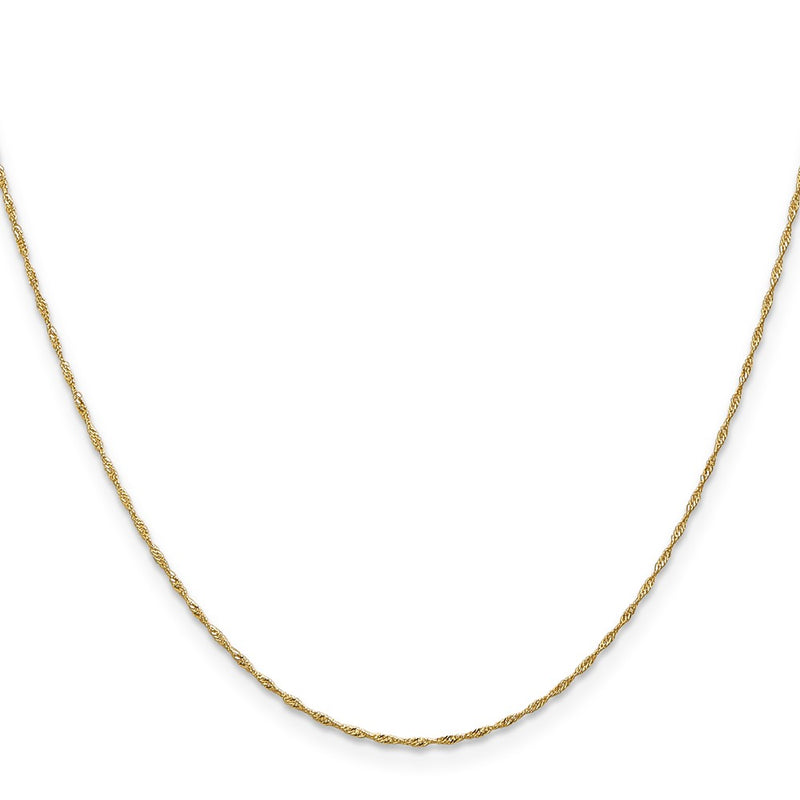 14K Yellow Gold 14 Inch 1mm Singapore With Spring Ring Clasp Chain Necklace