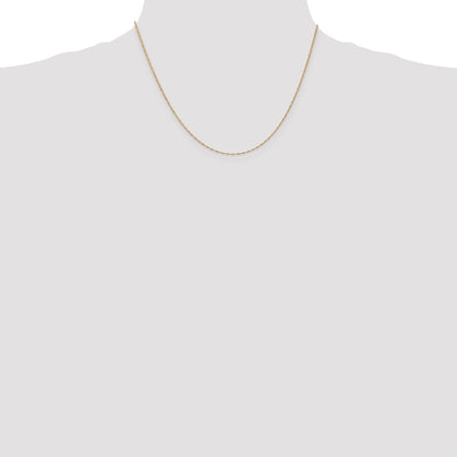 14K Yellow Gold 18 Inch 1mm Singapore With Spring Ring Clasp Chain Necklace